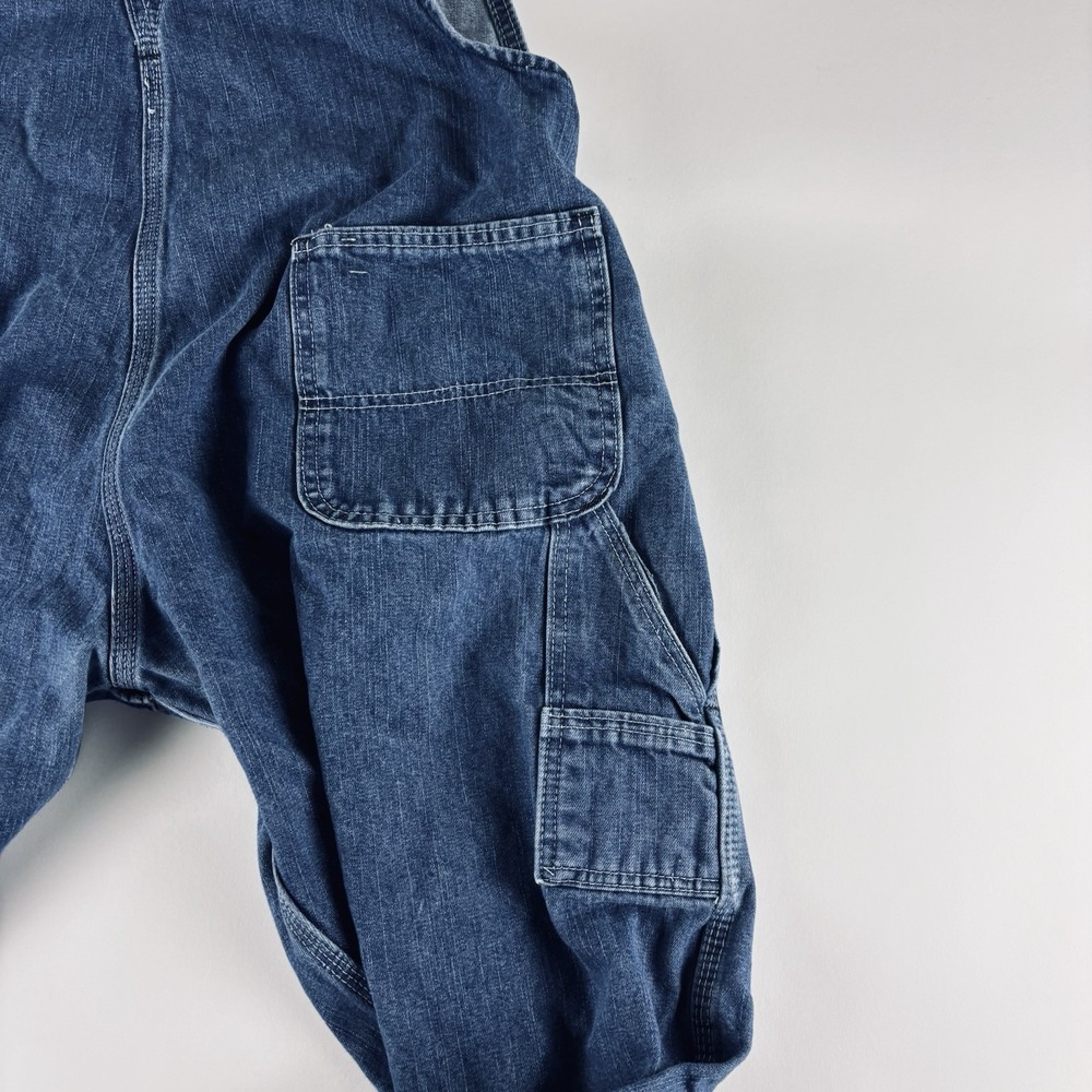 Key Overalls Women Size 16 Reg Bibs Denim Utility Pockets Buttons Logo Workwear - Picture 6 of 12
